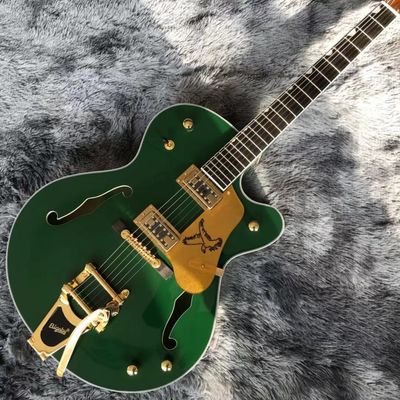 Custom Grand Gret Model Semi Hollow Body Jazz Electric Guitar In Green Color supplier