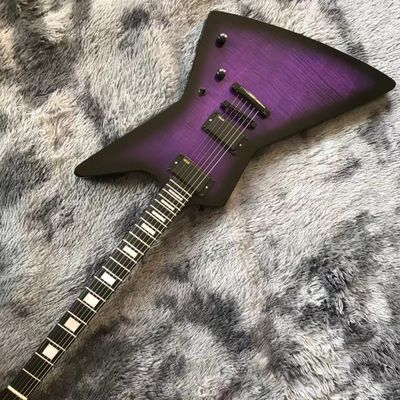 Custom Grand Flamed Maple Top Electric Guitar In Purple Color supplier