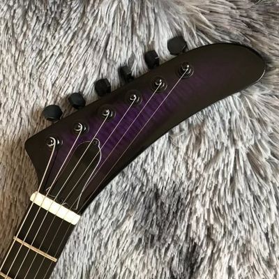 Custom Grand Flamed Maple Top Electric Guitar In Purple Color supplier