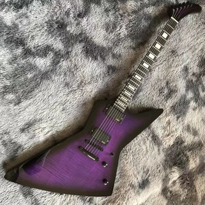 Custom Grand Flamed Maple Top Electric Guitar In Purple Color supplier