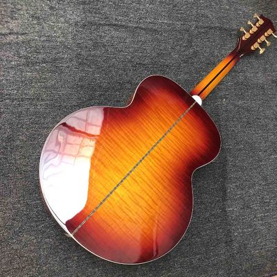 Custom J200S 43 Inch Jumbo Acoustic Guitar Flamed Maple Back Side in Sunburst Color supplier