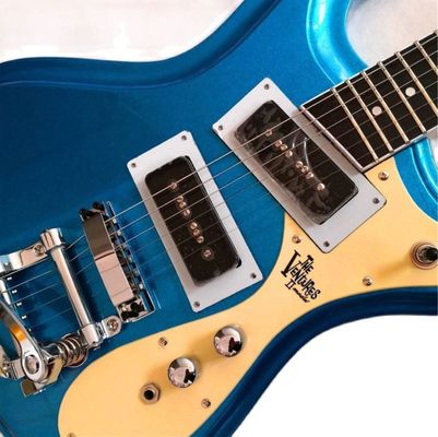 Custom JR The Ventures Guitar Mosrite Model Metallic Electric Guitar in Blue supplier