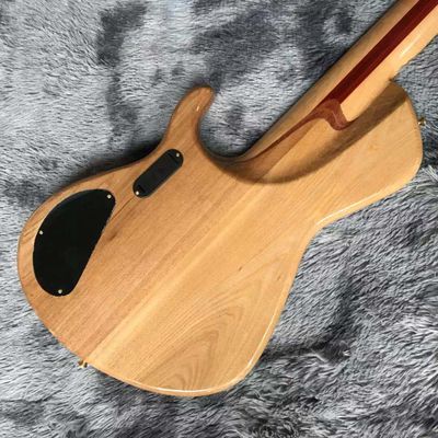 Custom Neck Throu Body Flamed Maple Top Ash Wood 6 Strings Guitar Bass with 940mm Scale Lengthen supplier