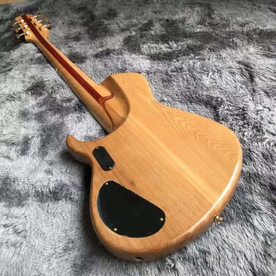 Custom Neck Throu Body Flamed Maple Top Ash Wood 6 Strings Guitar Bass with 940mm Scale Lengthen supplier