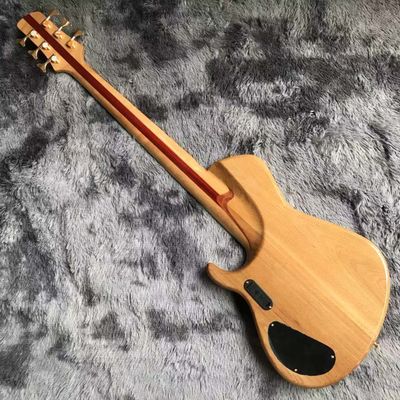 Custom Neck Throu Body Flamed Maple Top Ash Wood 6 Strings Guitar Bass with 940mm Scale Lengthen supplier