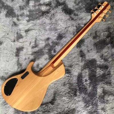 Custom Neck Throu Body Flamed Maple Top Ash Wood 6 Strings Guitar Bass with 940mm Scale Lengthen supplier