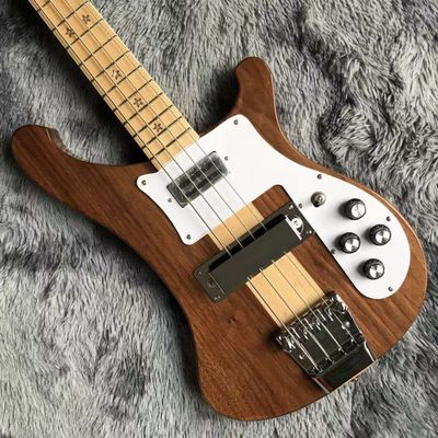 Custom Walnut Wood Neck Through Body Electric Bass with Active Pickup 4 Strings supplier