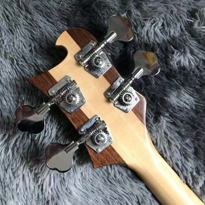 Custom Walnut Wood Neck Through Body Electric Bass with Active Pickup 4 Strings supplier