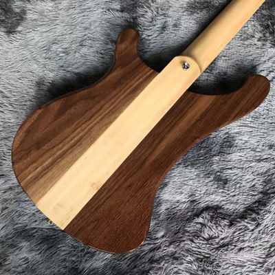 Custom Walnut Wood Neck Through Body Electric Bass with Active Pickup 4 Strings supplier