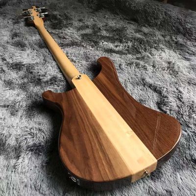 Custom Walnut Wood Neck Through Body Electric Bass with Active Pickup 4 Strings supplier