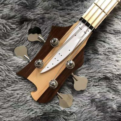 Custom Walnut Wood Neck Through Body Electric Bass with Active Pickup 4 Strings supplier