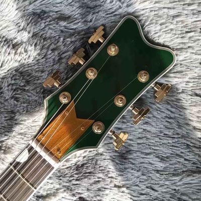 Custom Semi Hollow Body Jazz Electric Guitar With Bigsby Tremolo in Green Color supplier