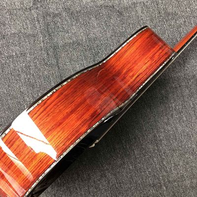 Custom Aaaa All Solid Koa Wood Top Cocobolo Back Side Acoustic Guitar with Armrest supplier