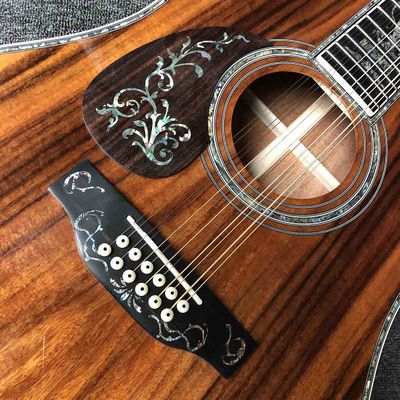 Custom KOA 12 Strings Left Handed KOA Wood Acoustic Guitar supplier