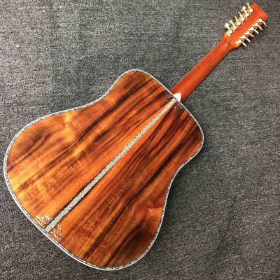 Custom KOA 12 Strings Left Handed KOA Wood Acoustic Guitar supplier