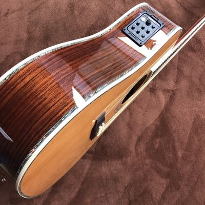 Custom 41 Inch D Solid Spruce Wood Top Sandalwood Back Side Acoustic Electric Guitar 301 EQ supplier