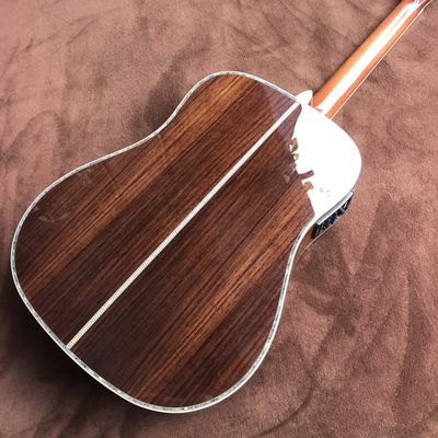 Custom 41 Inch D Solid Spruce Wood Top Sandalwood Back Side Acoustic Electric Guitar 301 EQ supplier