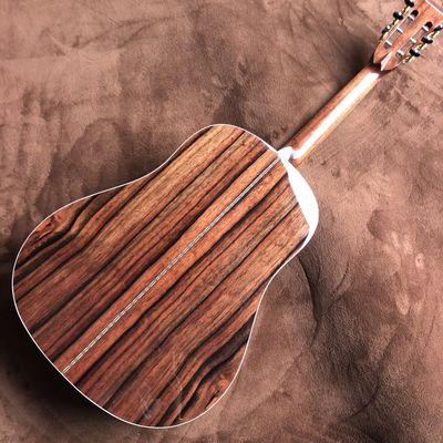 Custom J45 Body AAAA All Solid Wood Acoustic Guitar Sandalwood Back and Sides in Sunset Color with Classic Headstock Log supplier