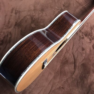 Custom OO42 Classic Headstock Acoustic Guitar Solid Cedar Top Real Abalone Acoustic Guitar supplier