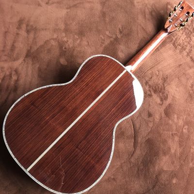 Custom OO42 Classic Headstock Acoustic Guitar Solid Cedar Top Real Abalone Acoustic Guitar supplier