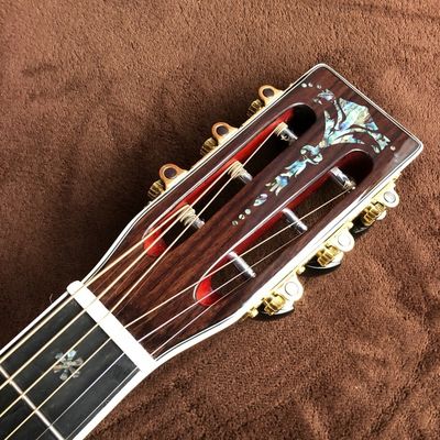 Custom OO42 Classic Headstock Acoustic Guitar Solid Cedar Top Real Abalone Acoustic Guitar supplier