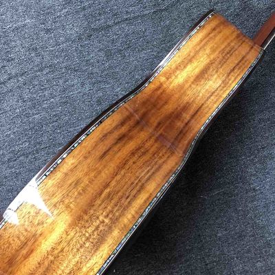 Custom 41 Inch Matte Solid KOA Top Acoustic Guitar with Abalone Ebony Fingerboard ArmRest KOA Wood Guitar supplier