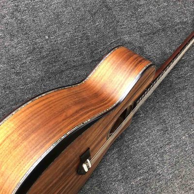 Custom 41 Inch Matte Solid KOA Top Acoustic Guitar with Abalone Ebony Fingerboard ArmRest KOA Wood Guitar supplier