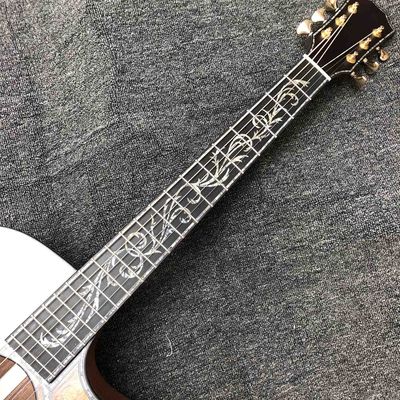 Custom 41 Inch Matte Solid KOA Top Acoustic Guitar with Abalone Ebony Fingerboard ArmRest KOA Wood Guitar supplier