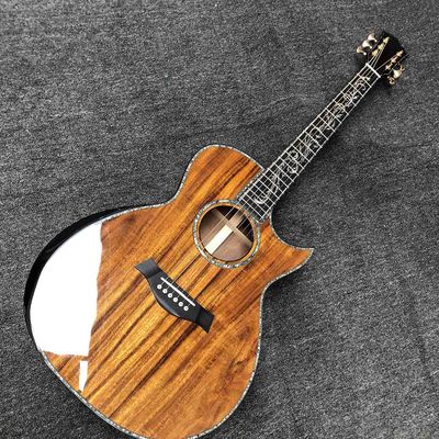 Custom 41 Inch Matte Solid KOA Top Acoustic Guitar with Abalone Ebony Fingerboard ArmRest KOA Wood Guitar supplier