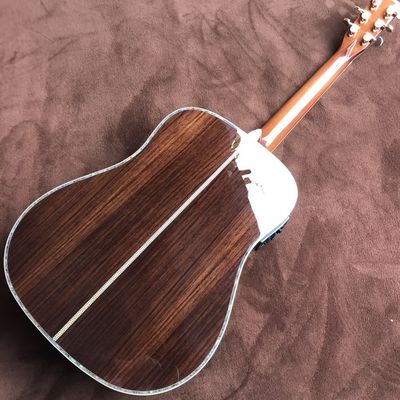 Custom 41 Inch D Body Solid Cedar Wood Top Back Side Sandalwood Acoustic Guitar supplier