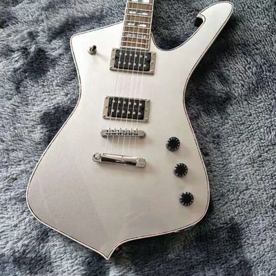 Custom IBANS Silver Finishing Electric Guitar OEM Accept Logo and Shape Customization supplier