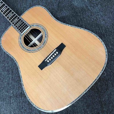 Custom AAAA All Solid Cedar Wood Dreadnought 41&quot; Professional Customized Acoustic Guitar with Tuner Made in Taiwan supplier