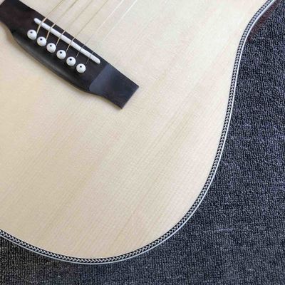 Custom AAAAA All Solid Wood Spruce 41 Inch Herringbone Binding Acoustic Guitar supplier