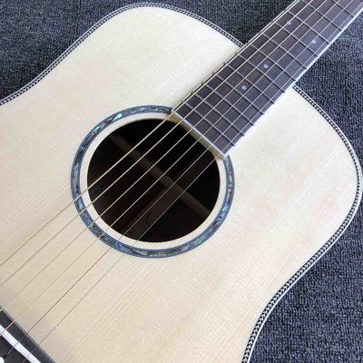 Custom AAAAA All Solid Wood Spruce 41 Inch Herringbone Binding Acoustic Guitar supplier