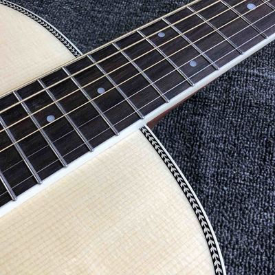 Custom AAAAA All Solid Wood Spruce 41 Inch Herringbone Binding Acoustic Guitar supplier