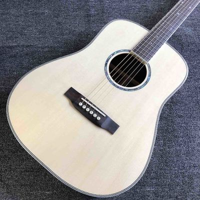 Custom AAAAA All Solid Wood Spruce 41 Inch Herringbone Binding Acoustic Guitar supplier