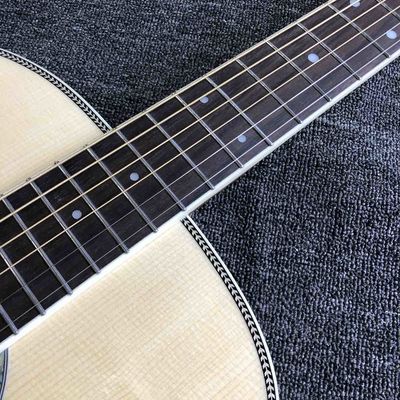 Custom AAAAA All Solid Wood Spruce 41 Inch Herringbone Binding Acoustic Guitar supplier