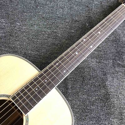 Custom AAAAA All Solid Wood Spruce 41 Inch Herringbone Binding Acoustic Guitar supplier