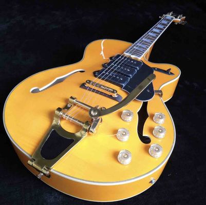 Custom Golden Jazz Electric Guitar in Yellow supplier