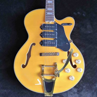 Custom Golden Jazz Electric Guitar in Yellow supplier