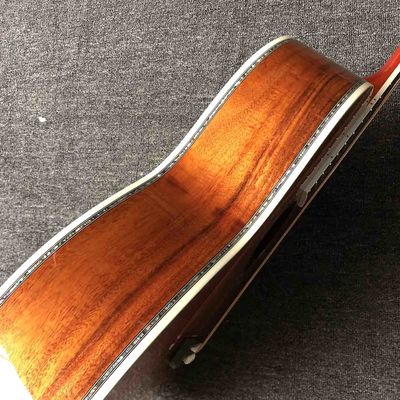 Custom 39 Inch All Solid OOO KOA Wood Acoustic Guitar Ebony Fingerboard Abalone Inlay With Solid Back Side supplier