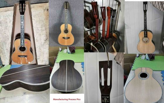 Custom Full Solid Wood Handmade Acoustic Guitar India Rosewood Real Abalone Binding supplier