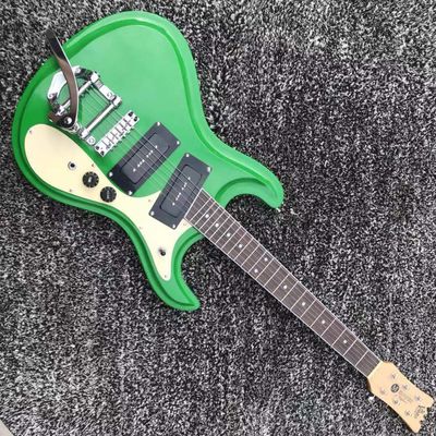 Custom Mosrite Style Electric Guitar with Tremolo in Green supplier