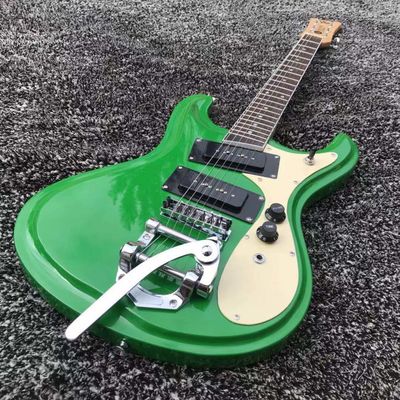 Custom Mosrite Style Electric Guitar with Tremolo in Green supplier