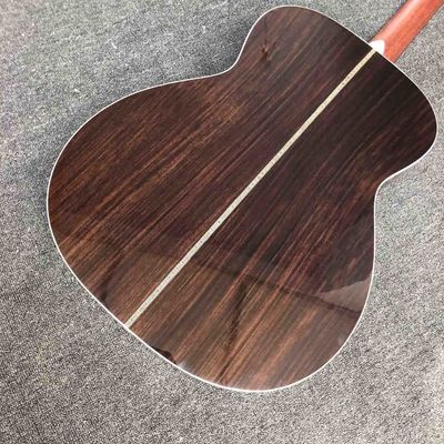 Custom AAAAA All Solid Spruce Wood OM JM Handmade 14 Frets Acoustic Guitar Fishbone Binding supplier