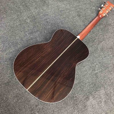 Custom AAAAA All Solid Spruce Wood OM JM Handmade 14 Frets Acoustic Guitar Fishbone Binding supplier