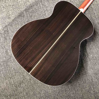 Custom Solid Spruce Top Wood OM JM 14 Frets Acoustic Guitar Fishbone Binding supplier