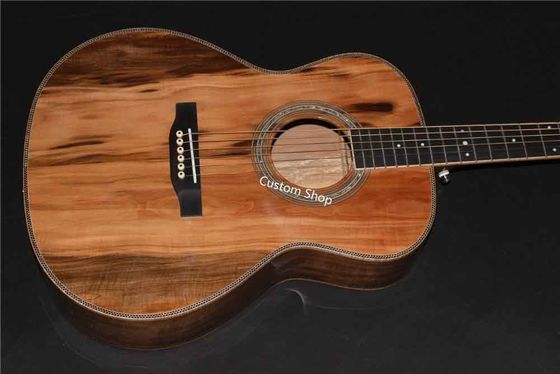 Custom Grand AAAAA All Solid European Applewood OMJM Acoustic Guitar Herringbone Binding supplier