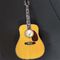 Custom AAAA All Solid Wood Round D Type Body Vintage Acoustic Dreadnought Guitar in Yellow supplier