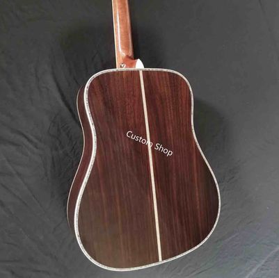 Custom AAAA All Solid Wood Round D Type Body Vintage Acoustic Dreadnought Guitar in Yellow supplier